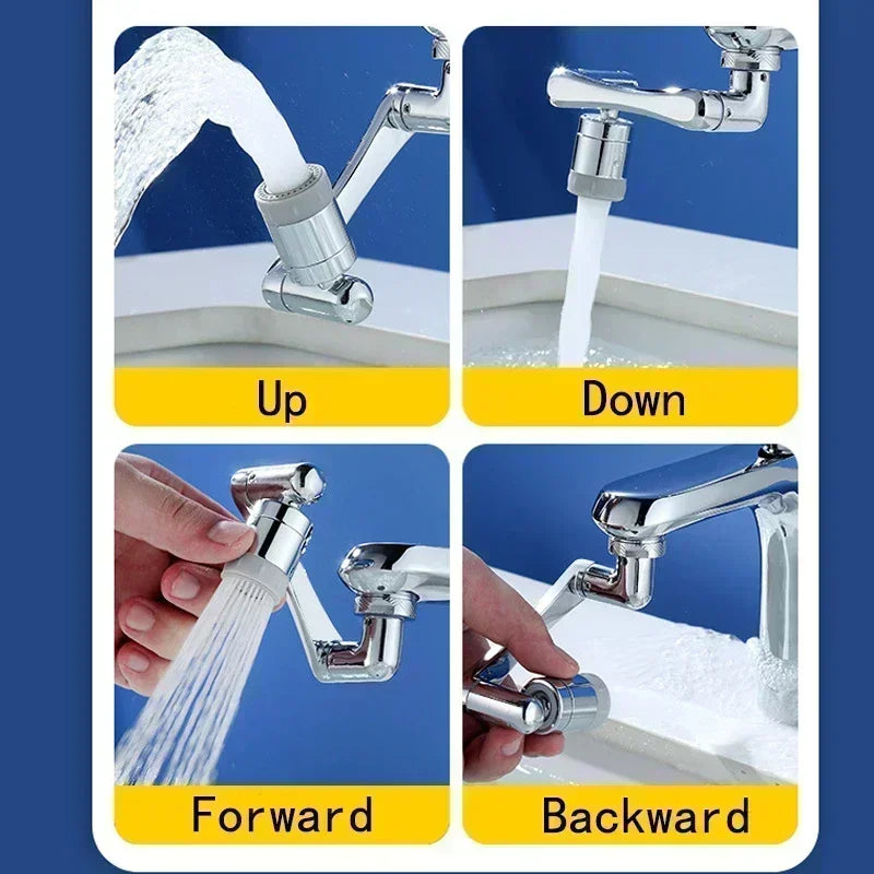 Extensor de torneiras com rotação universal de 1080°, cabeça de pulverizador, braço de robô de cozinha, extensão de torneira, aerador, misturador, borbulhador, bico de torneira de água