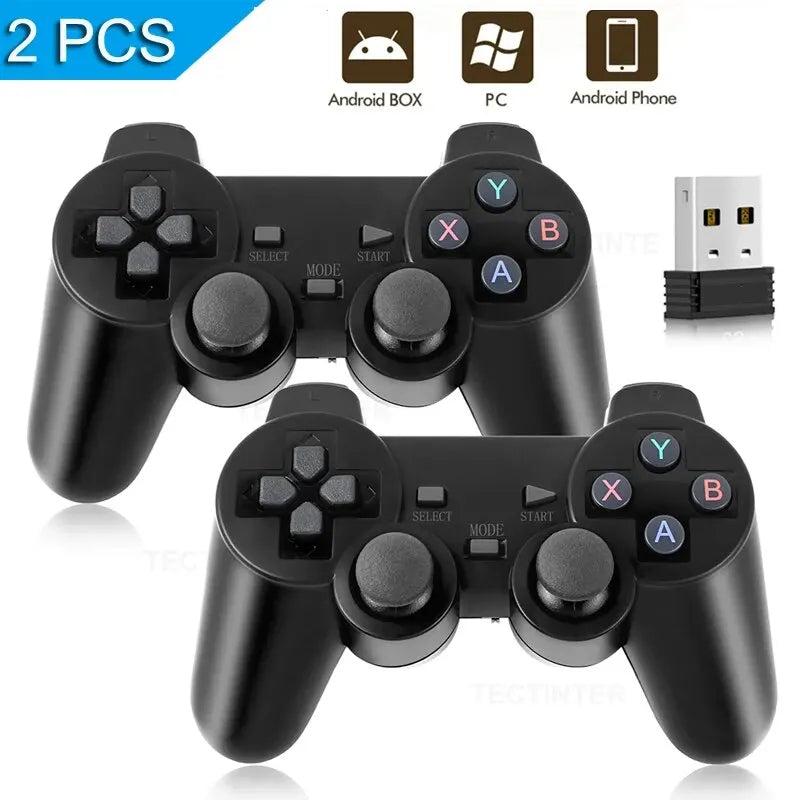 Controle de jogo sem fio de 2,4 GHz - botões de alta precisão, modo duplo para Android TV Box e PC com Windows