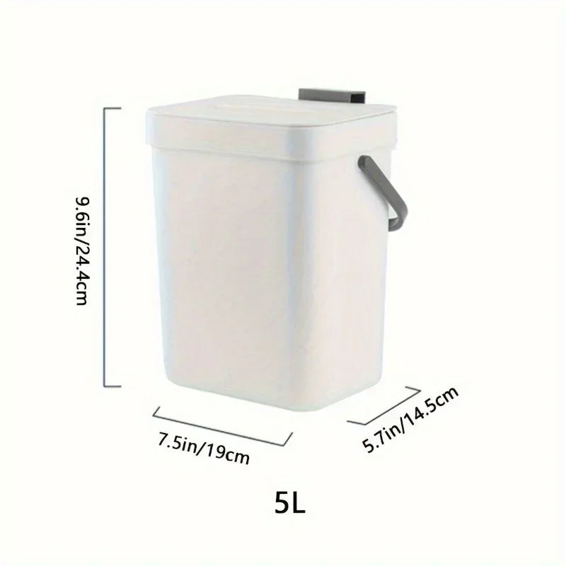 Lixeira compacta e silenciosa - 3/5L, lixeira selada ecológica para cozinha e escritório, sem necessidade de eletricidade