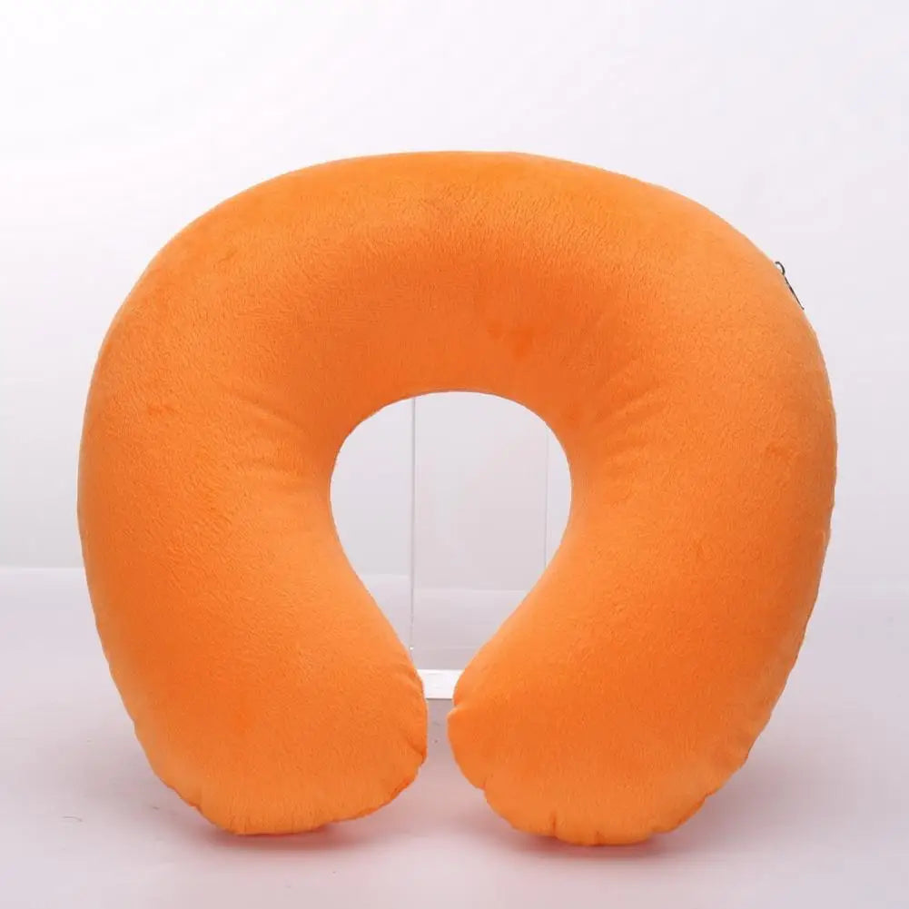 Travesseiro de pescoço em forma de U, travesseiro inflável para alívio da fadiga, travesseiro de viagem, encosto de cabeça para voo, almofada em forma de U para avião