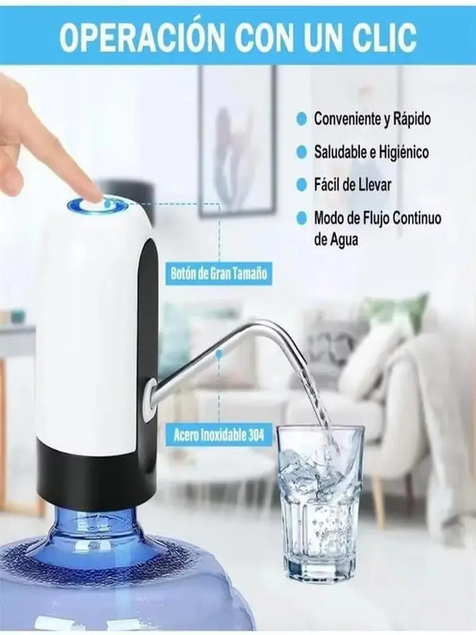 Bomba de água automática para garrafa de água, 1 peça, carregamento USB, bomba de água, interruptor automático de um botão para dispensador de água