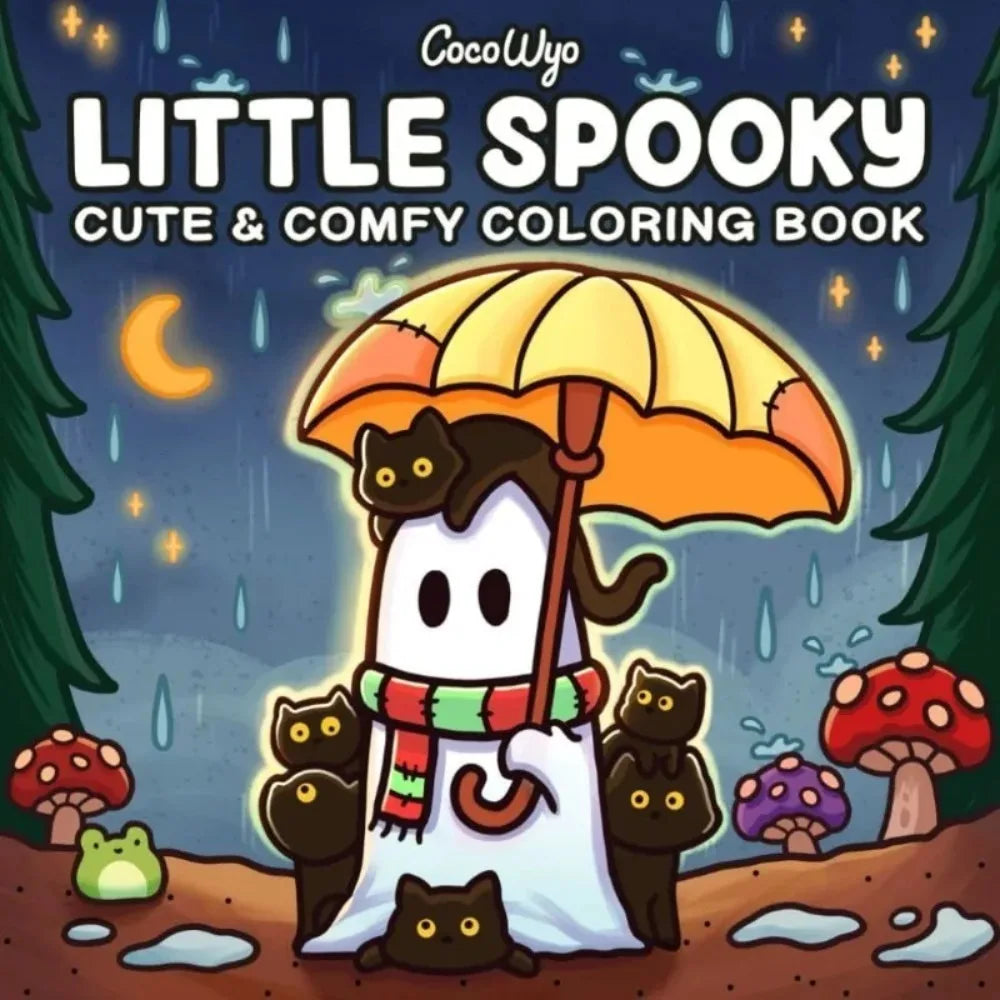 Livro de colorir fofinho assustador para adultos, adolescentes e crianças, com tema de Halloween, desenho e atividade divertida
