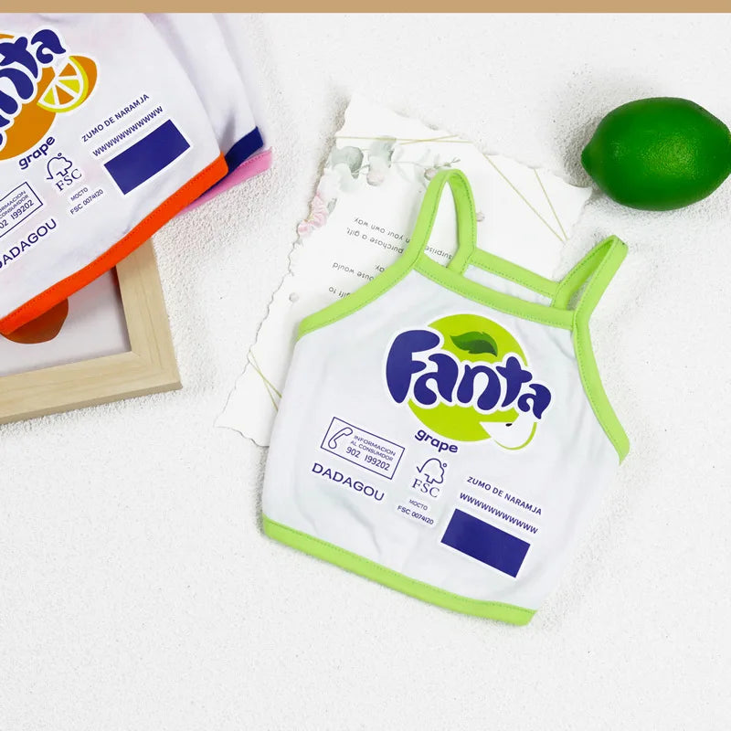 Novas roupas para animais de estimação, roupas finas para cães, camisola curta para cães, ketong, uva, limão, laranja, estampa, roupas para gatos, filhotes