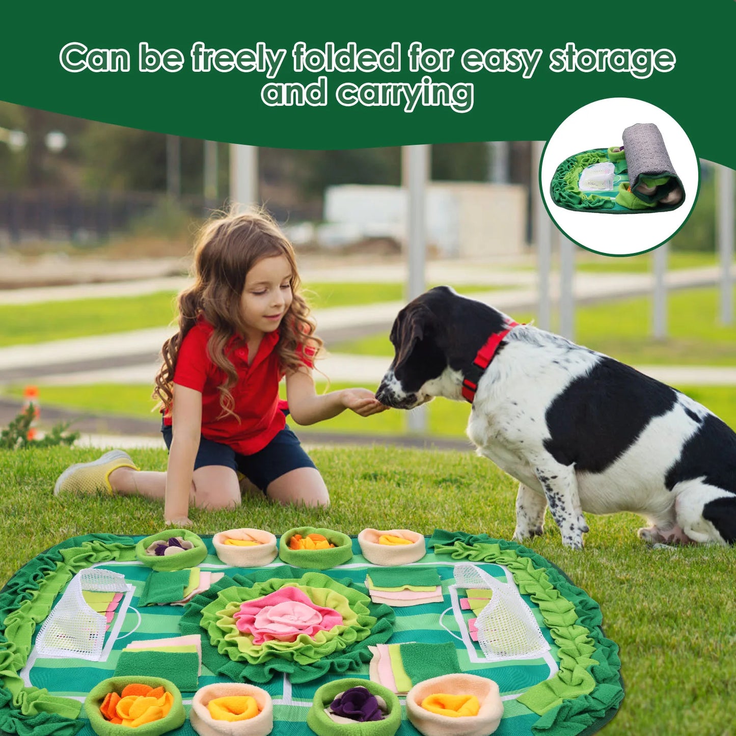 Tapete de farejamento para animais de estimação, cão, interativo, flor, alimentação lenta, quebra-cabeça, petisco para cães, gatos, coelhos, habilidades de forrageamento