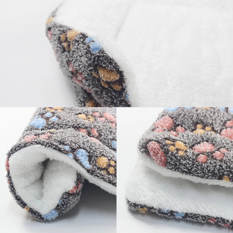 Cama de flanela espessada para cães, tapete macio para dormir para animais de estimação, cobertor quente para animais de estimação no inverno