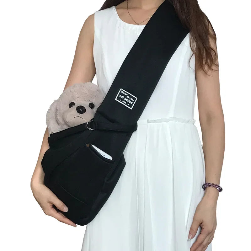 Bolsa de ombro transversal confortável para animais de estimação, bolsa de transporte portátil para viagem ao ar livre, bolsa de transporte para filhotes de gatos e cachorros