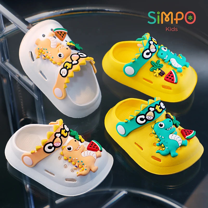 Sandálias de verão para meninos, sapatos fofos de crocodilo para meninas, sola macia, respiráveis, antiderrapantes, leves, para praia ao ar livre