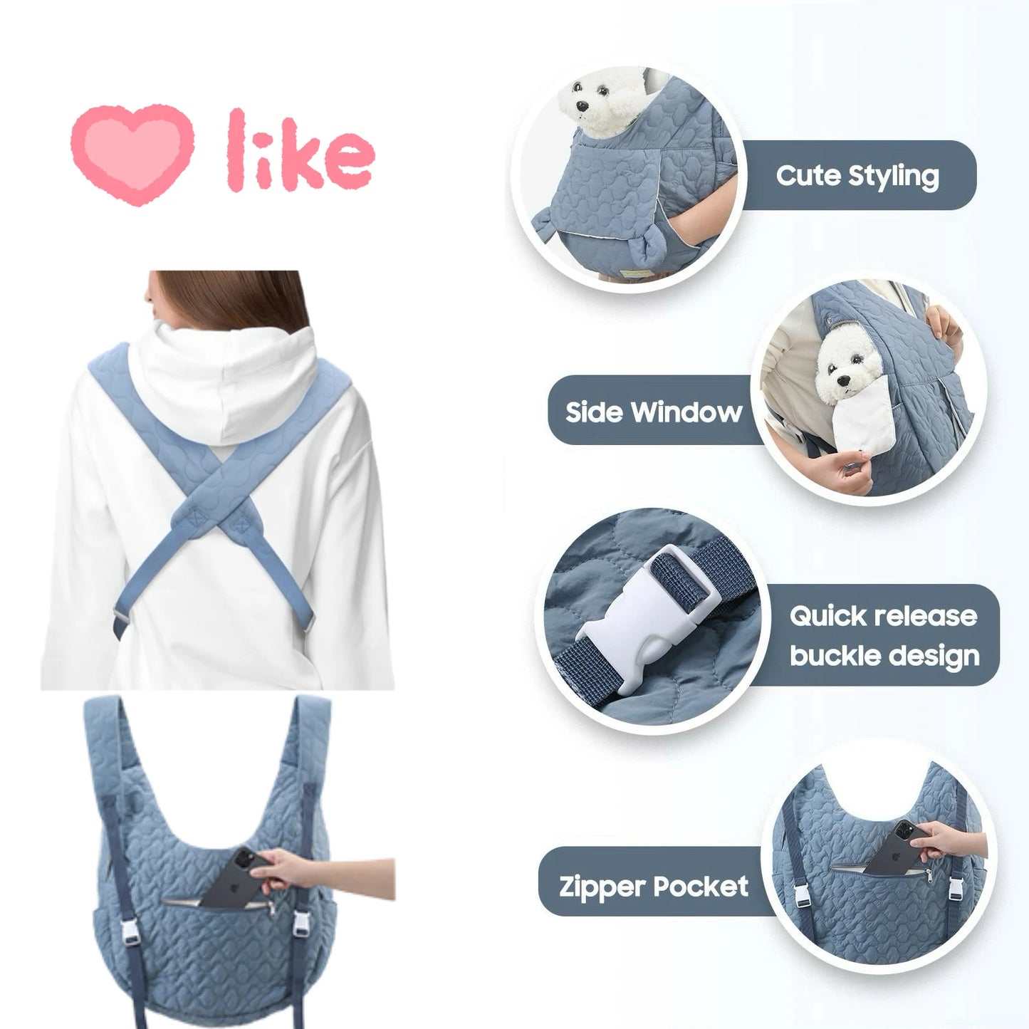 Bolsa de transporte para animais de estimação, mochila de peito extra grande com capacidade para cães e gatos, bolsa para atividades ao ar livre, à prova d'água e resistente ao vento, bolsa portátil para animais de estimação