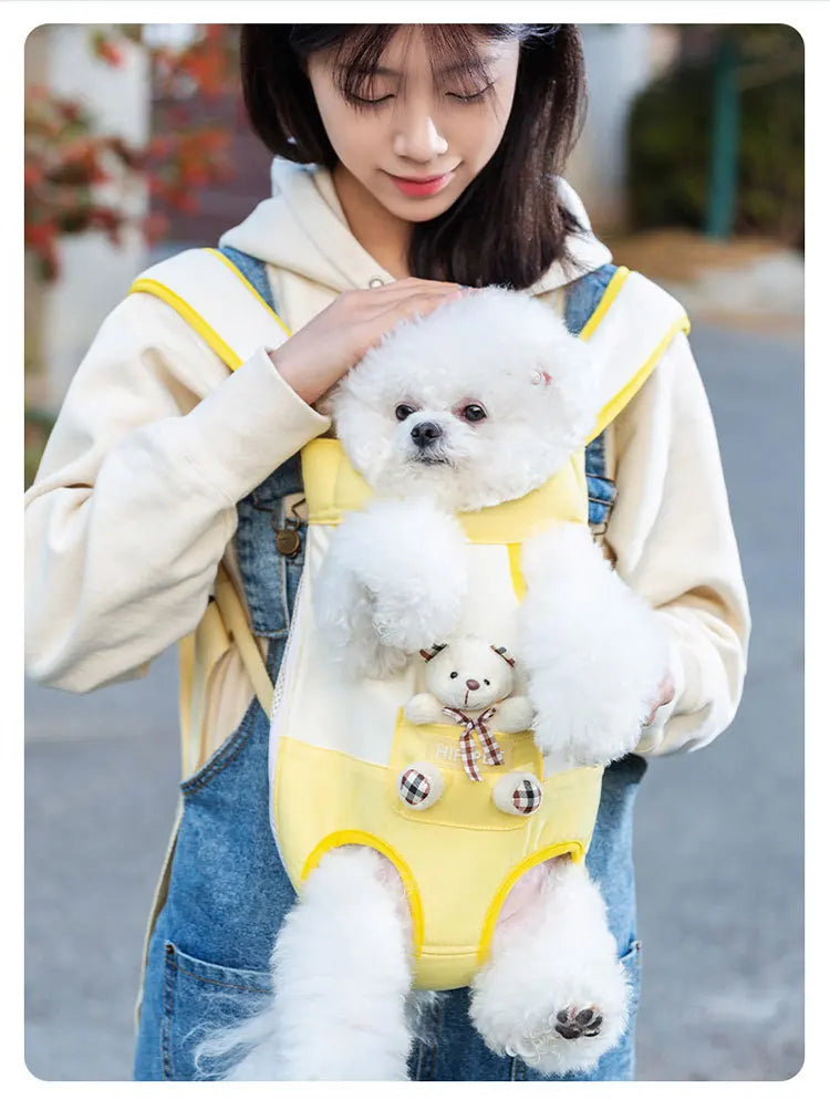 Bolsa de transporte para cães de estimação, bolsa de mão portátil para filhotes de quatro patas, mochila de ombro, colete, corda de tração para Yorkshire