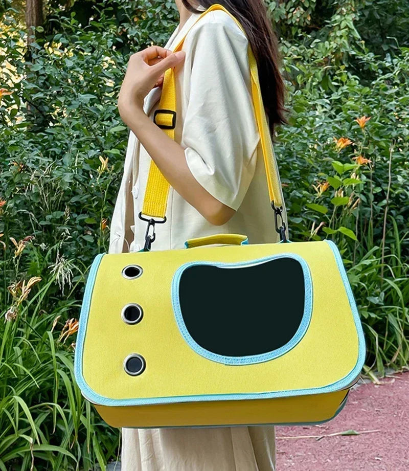 Bolsa de transporte para animais de estimação, dobrável, respirável e portátil premium, leve para cães e gatos pequenos, bolsa de ombro para transporte de gatos e gatinhos ao ar livre