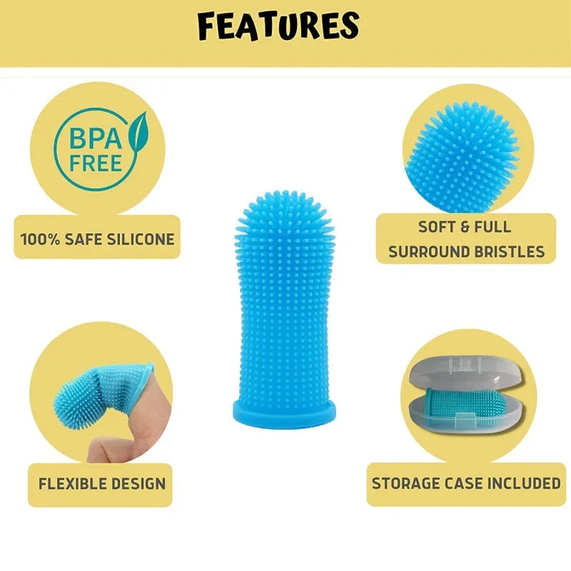 Escova de dentes super macia para cães e gatos, limpeza dos dentes, cuidados com a respiração, escova de dentes de silicone atóxica, produtos para animais de estimação