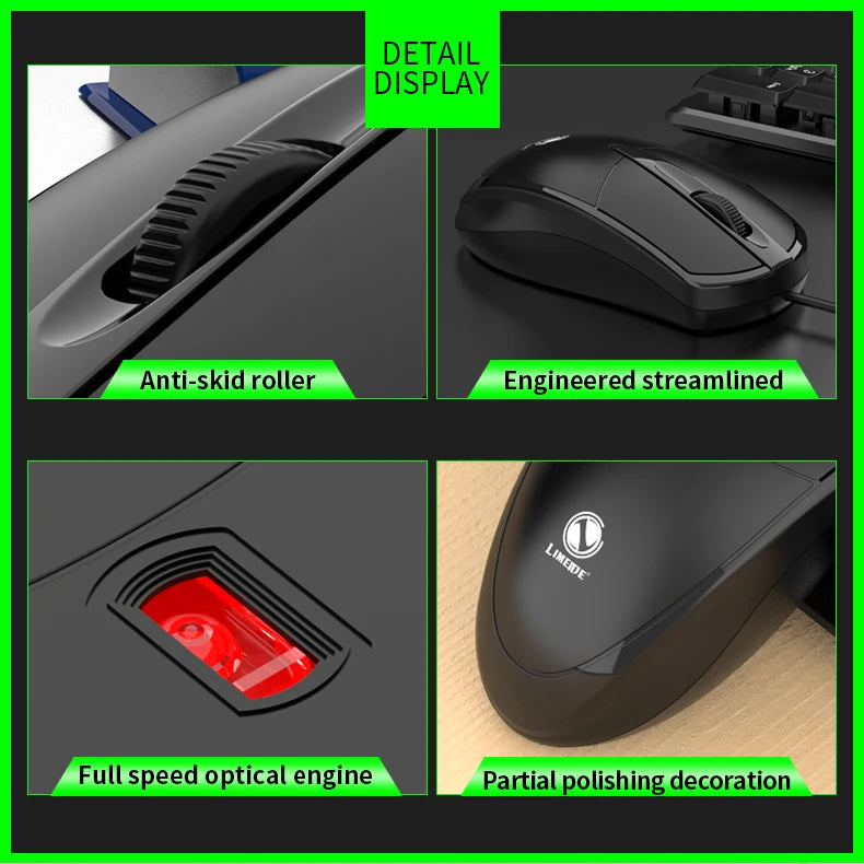 301 Mouse com fio para jogos de escritório, computador desktop, laptop, mouse comercial, mouse óptico USB