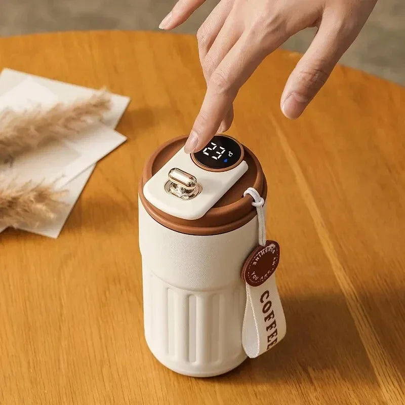 Copo isolado de aço inoxidável com display de temperatura, copo de café inteligente para carro, copo de água, presente, ferramenta para beber