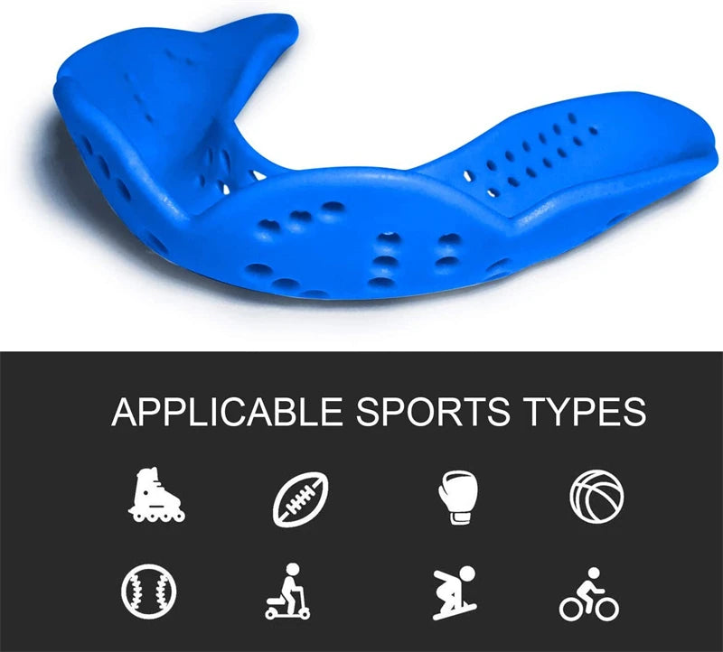 Protetor bucal esportivo para os dentes, 1 a 5 peças, protetor bucal para adultos, suporte dentário para basquete, rúgbi, boxe, karatê, proteção dentária
