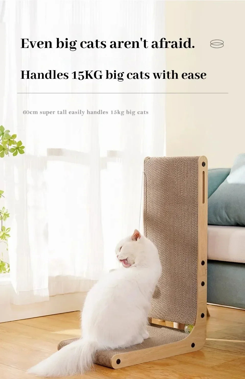 L-shaped Cat Scratching Board Vertical Pet Cat Scratching Post Wooden Wear-resistant and Scratch-resistant Grinding Claw Toys