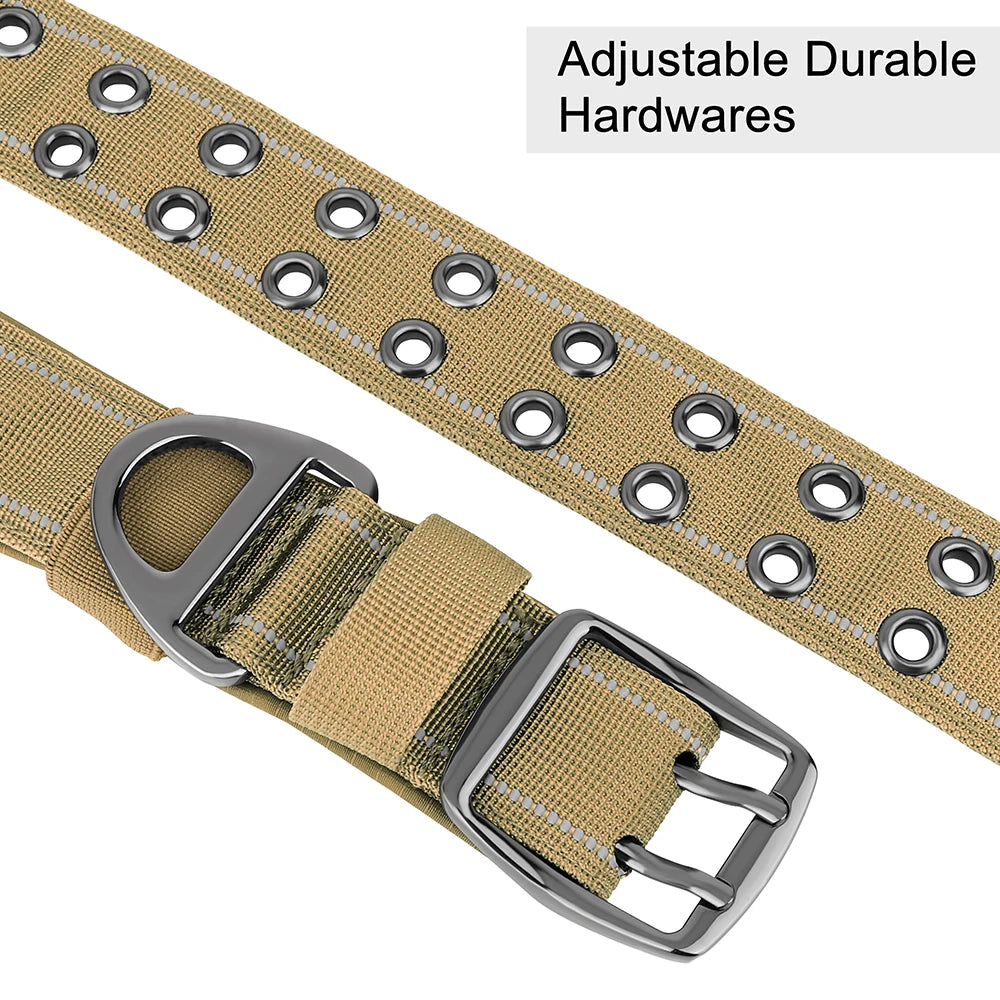 Military Tactical Dog Collar Nylon Wide Pet Training Collars Necklace With Handle Strong For Medium Large Dogs French Bulldog