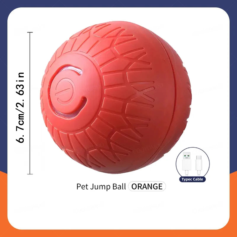 Bola de brinquedo inteligente para cachorro, brinquedo eletrônico interativo automático para animais de estimação, com rolamento, recarregável por USB, que salta para filhotes e cães grandes, brinquedo de mastigar
