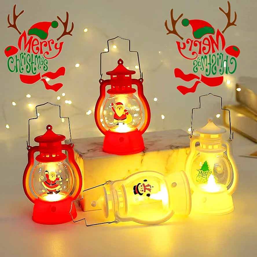 Enfeites de Natal LED 2026 com lanterna LED a bateria, decorações de Natal para casa, presente de Natal
