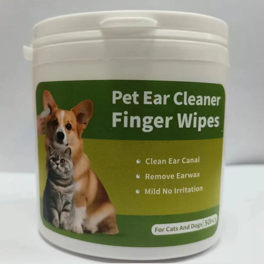 Produtos para limpeza de orelhas de animais de estimação, lenços umedecidos para limpeza de orelhas de animais de estimação, protetores de ouvido para os dedos, remoção de ácaros de orelhas para cães e gatos