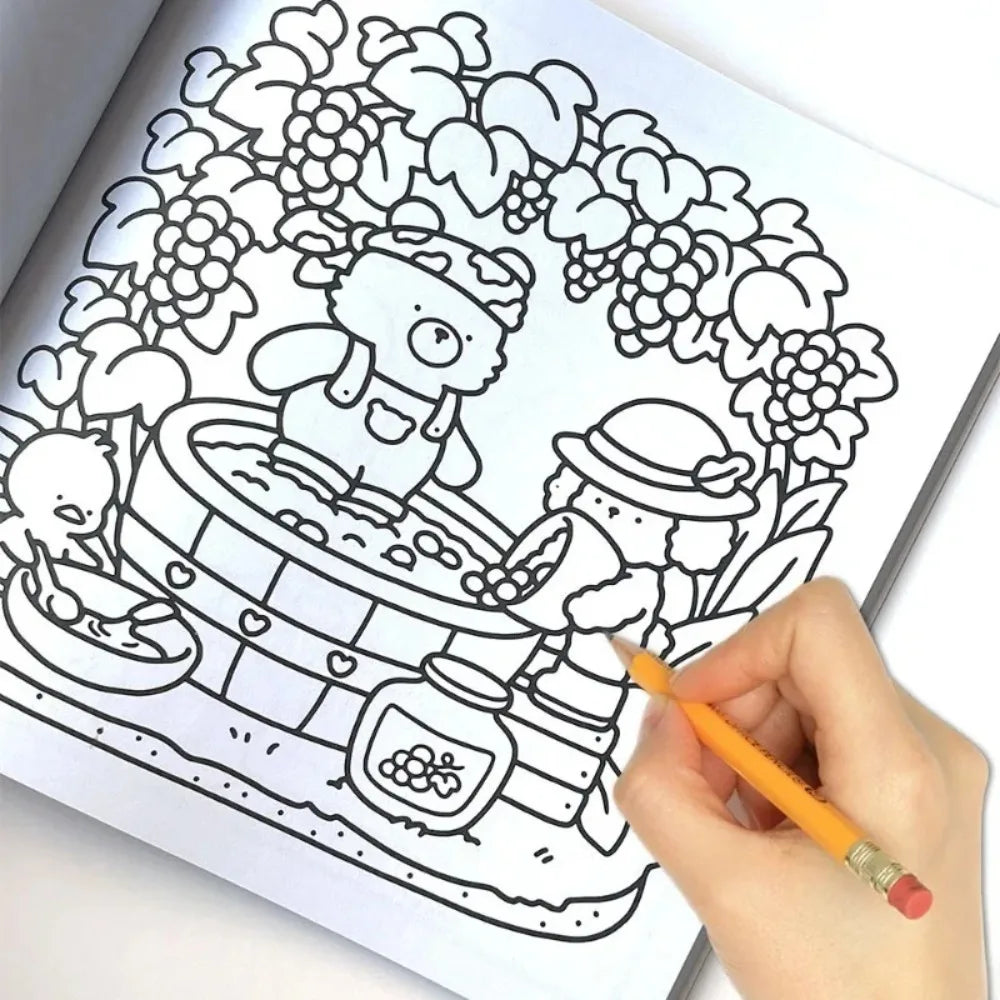 Livro de colorir fofinho assustador para adultos, adolescentes e crianças, com tema de Halloween, desenho e atividade divertida