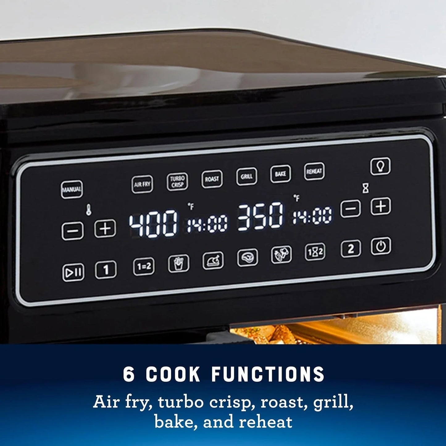 Forno Air Fryer de 11 litros, fritadeira de ar dupla com 2 zonas de cozimento, dupla com 6 funções de cozimento, grande
