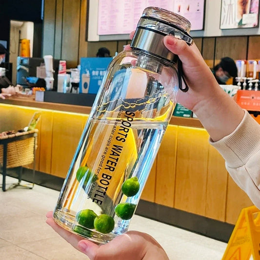 Garrafa de vidro grande de 2L para água, copo transparente para suco de leite, copo portátil à prova de vazamento para bebidas, chá, garrafa de vidro de 2L