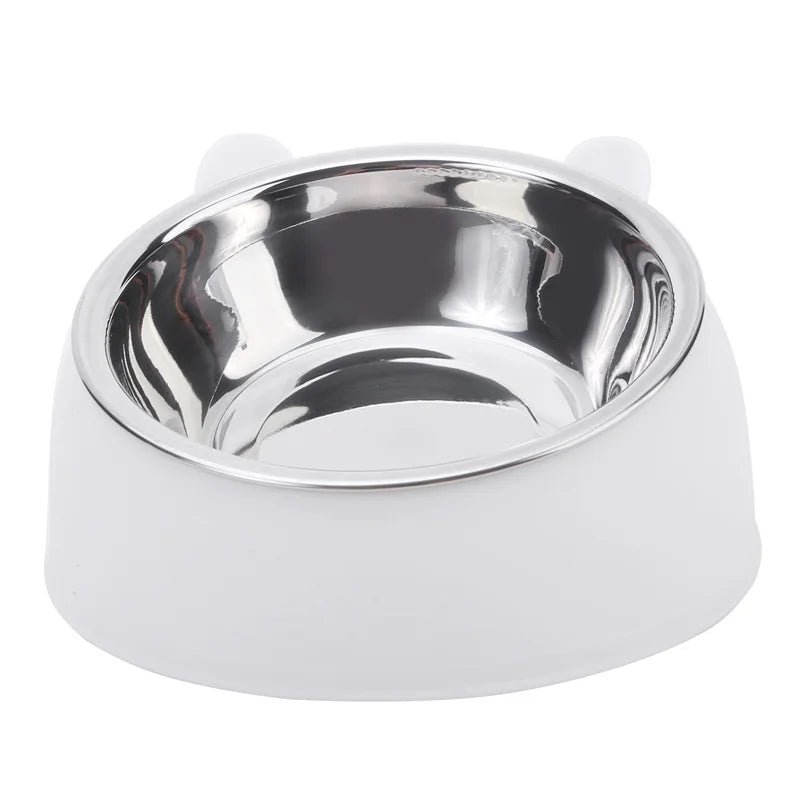 Tigela para gatos, adorável, criativa, inclinada, para gatinhos, filhotes, tigelas de alimentação, aço inoxidável, alimentador para gatos, cães de estimação, alimentadores para gatos