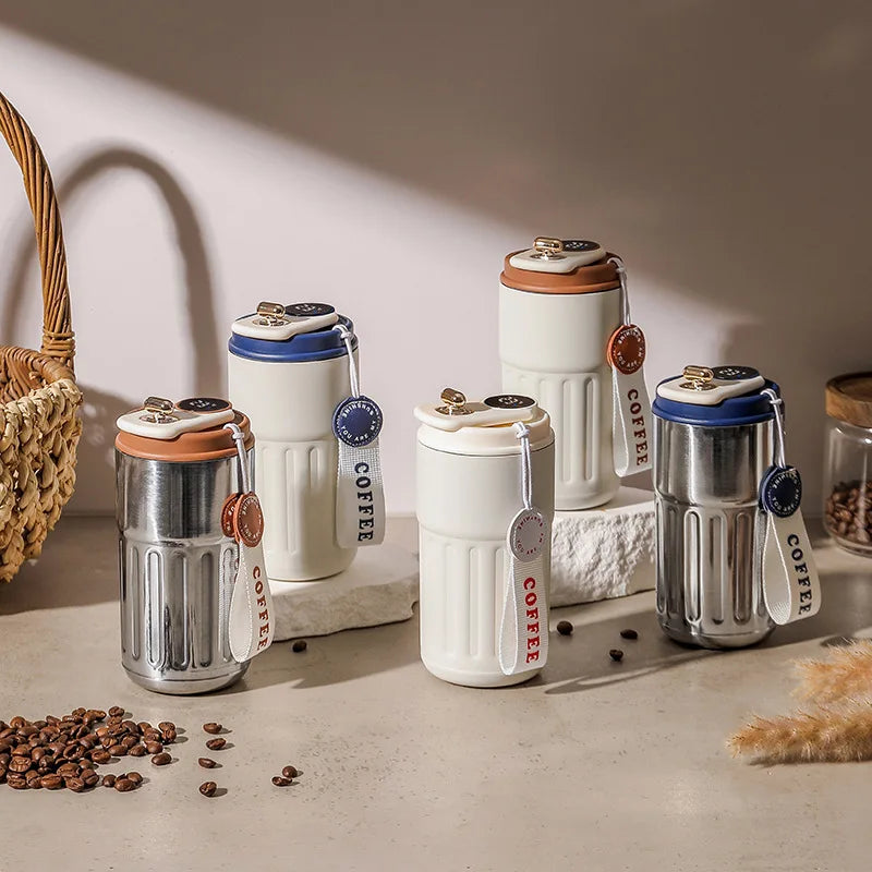 Caneca de café inteligente de 450 ml com visor de temperatura LED, garrafa térmica de aço inoxidável 316 para café, caneca portátil a vácuo para presente