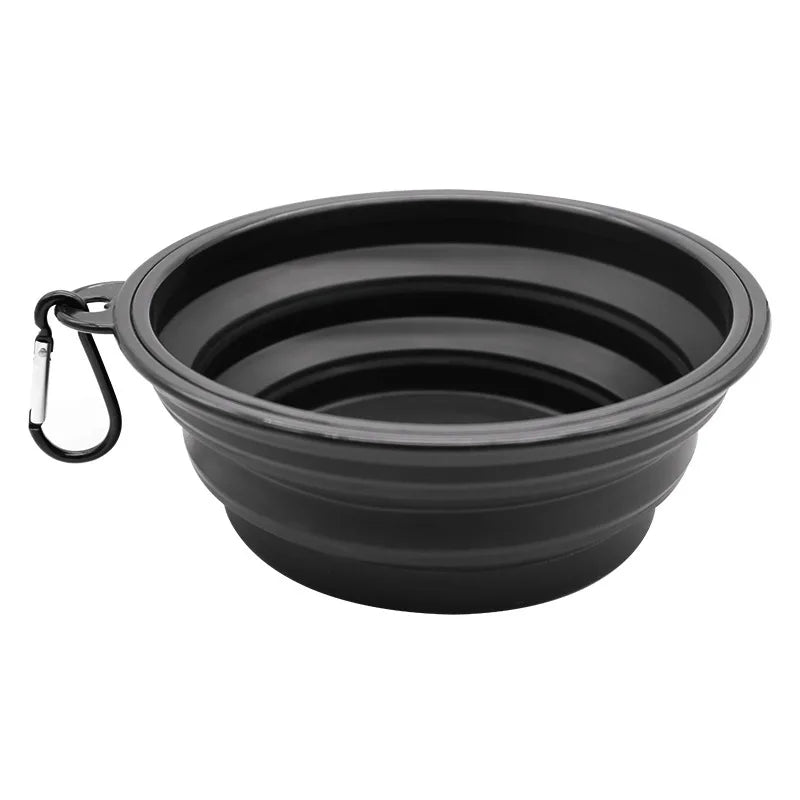 Tigela dobrável de silicone para animais de estimação, tigela grande de água para viagem, recipiente portátil para comida de cachorro, alimentador