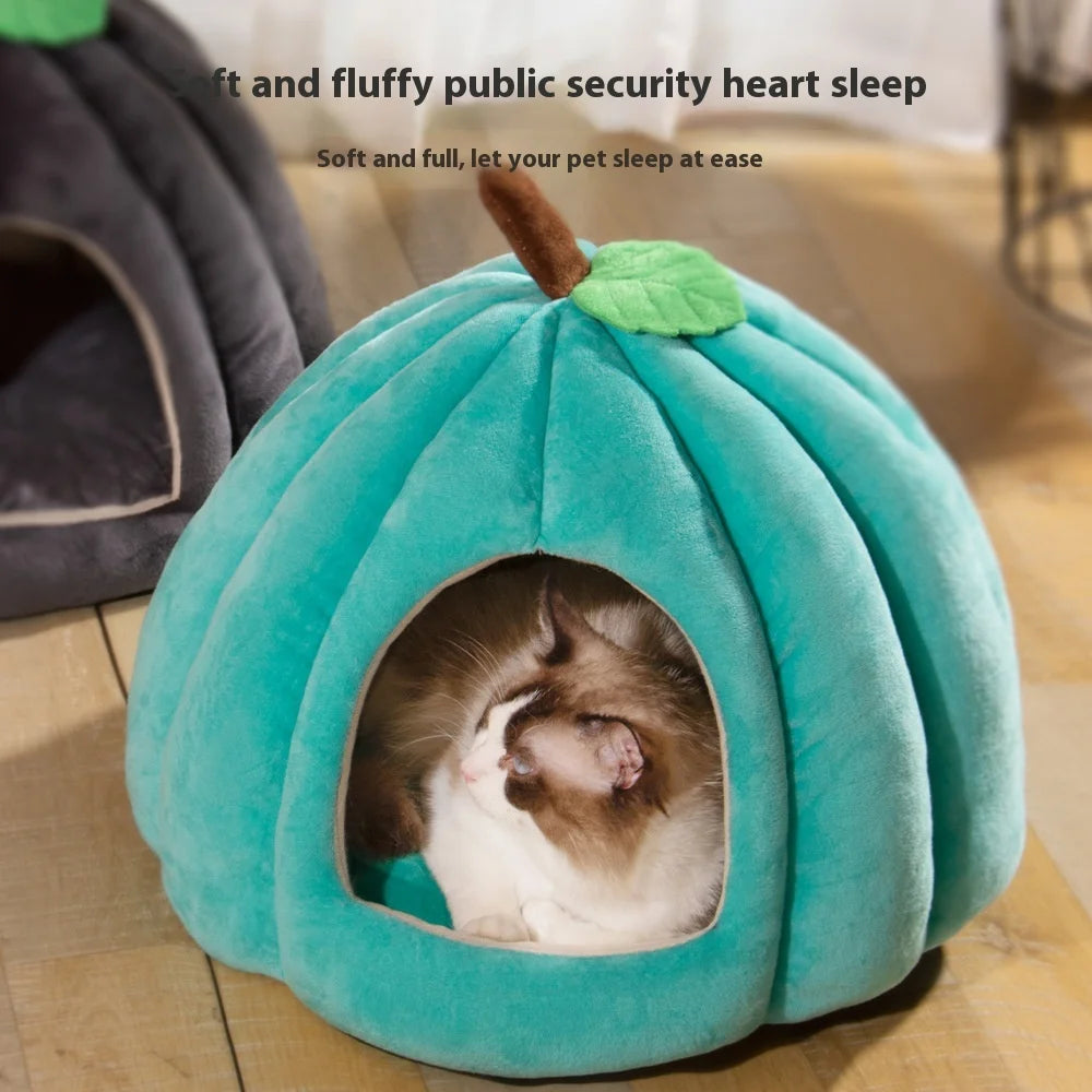 Ninho para gatos, casinha fechada para gatos, ninho para animais de estimação, quente e espesso, ninho para cães com sono profundo, suprimentos para animais de estimação, cama fechada para gatos, tendas para gatos