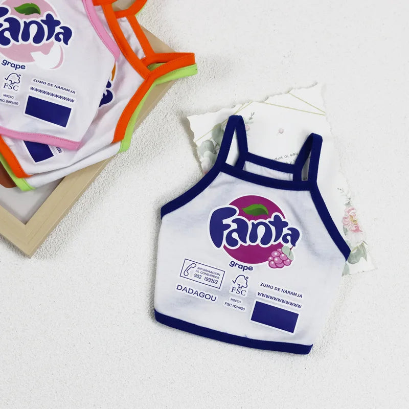 Novas roupas para animais de estimação, roupas finas para cães, camisola curta para cães, ketong, uva, limão, laranja, estampa, roupas para gatos, filhotes