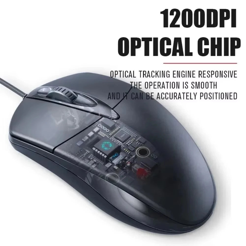 Mouse com fio Xiaomi Classic com design ergonômico e interface USB fotoelétrica de 1000 DPI, mouse para computador com fio para escritório, escola e casa