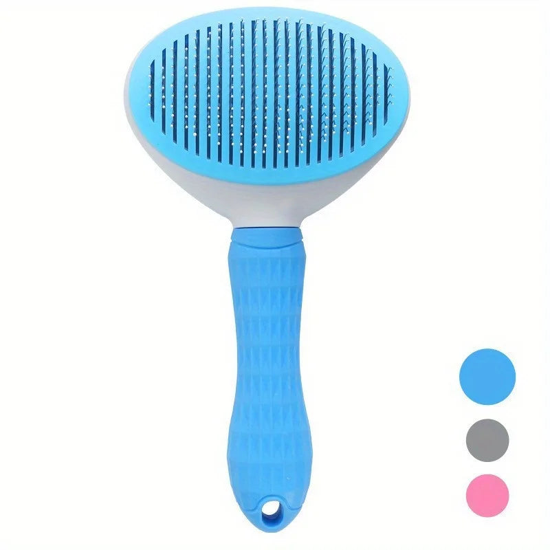 Pente de remoção de pelos de animais de estimação com um clique para limpeza sem esforço de cães e gatos - Escova flutuante para remoção de pelos com função automática