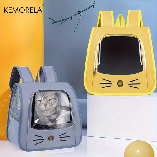 Mochila para transporte de animais de estimação KEMORELA Mochila grande para gatos Mochila transparente respirável Bolsa portátil Mochila para suprimentos para cães e gatos