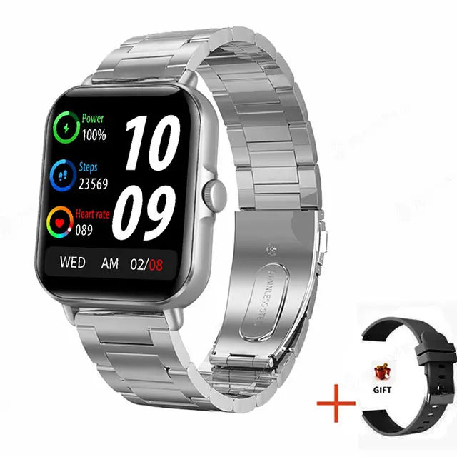 Relógio inteligente 2025 2.01'' Bluetooth com chamada, reprodução de música, relógio fitness esportivo à prova d'água para homens e mulheres, iPhone e Android