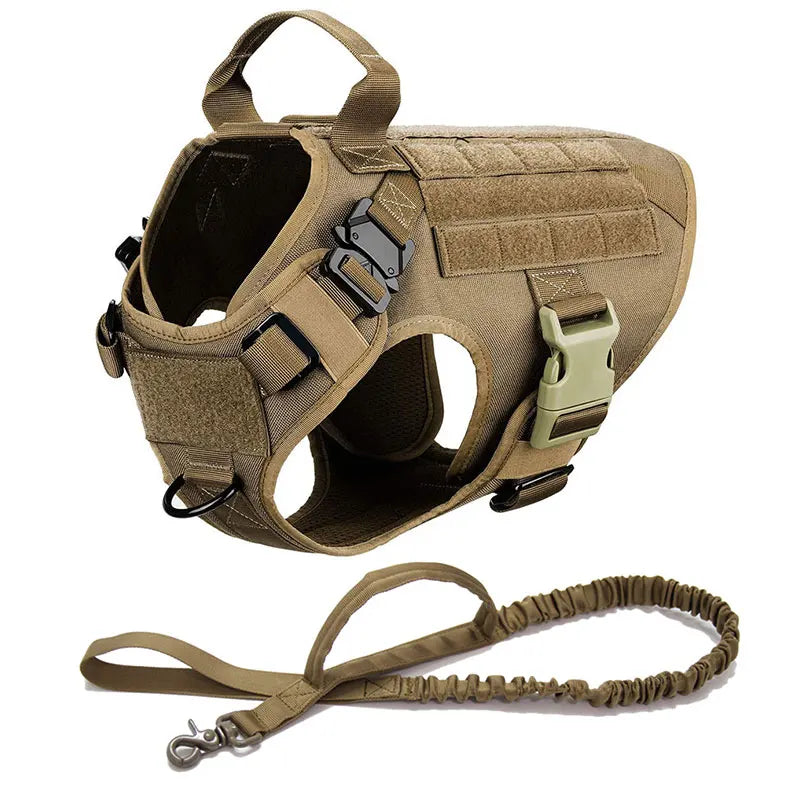 Conjunto de coleira e guia para cães grandes, colete tático para pastor alemão, para cães pequenos