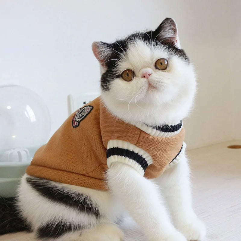 Winter Cat Dog Sweater Pullover Pet Clothes Small Dog Vest Puppy Jacket Kitty Costume Cats Outfit Warm And Cozy Pet Clothing