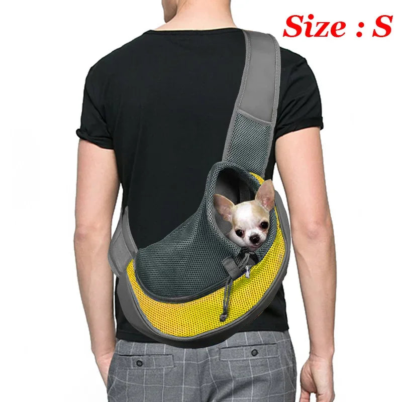 1 peça mochila para cachorro, bolsa de viagem transversal de malha respirável para filhotes, gatos, caminhadas e acampamentos