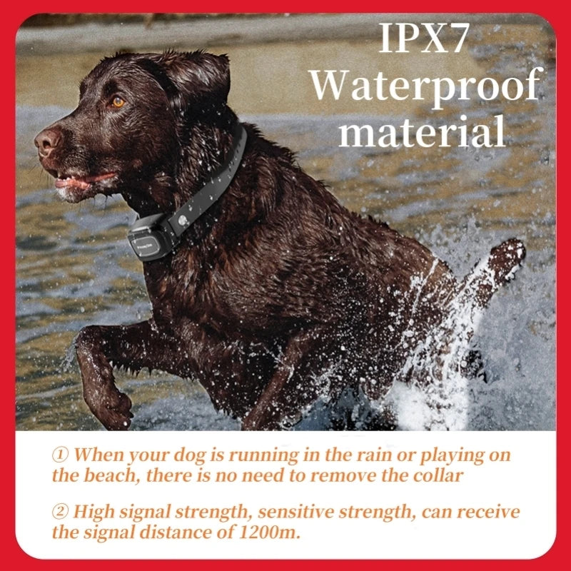 1100m Digital Dog Training Collar Waterproof Rechargeable Remote Control Pet with LCD Display for All Size Shock Vibration Sound