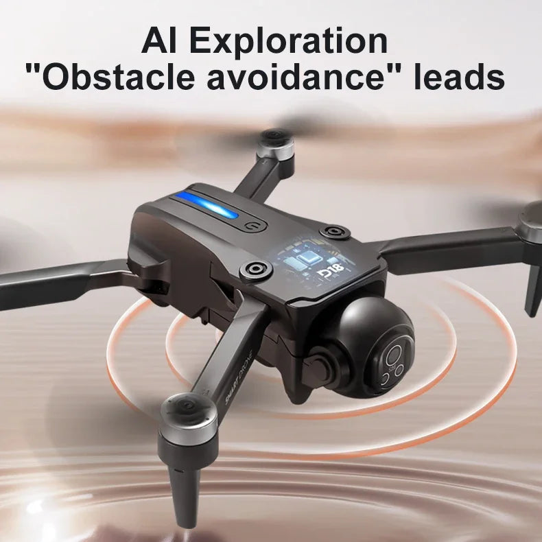 2025 Novo D18 Drone 8K Fotografia Aérea HD com Câmera Dupla Inteligente Prevenção de Obstáculos Sem Escovas Dobrável Quadricóptero Brinquedos