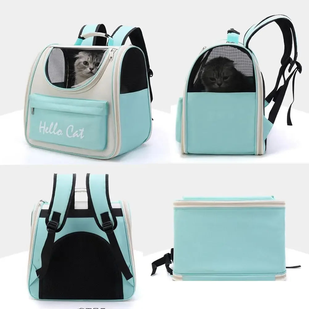 Mochila de transporte para gatos, bolsa de transporte à prova de vento para cães pequenos, bolsa de transporte para gatos, mochila de transporte com almofada