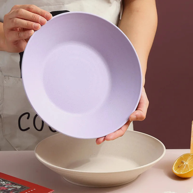 Tigela de sopa de palha de trigo, utensílios de mesa de plástico para micro-ondas, tigelas de salada de frutas, pratos de macarrão para cereais, pratos de jantar, utensílios de cozinha