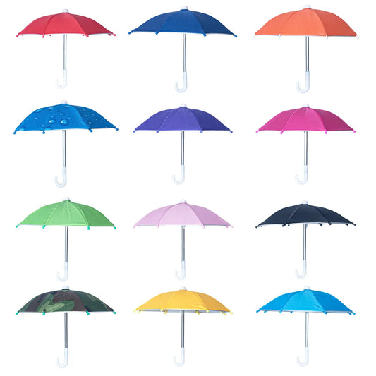 1 peça estilo colorido plástico mini guarda-chuva chuva equipamento brinquedo guarda-chuva bebê brinquedo menina presente boneca enfeite boneca roupas decoração
