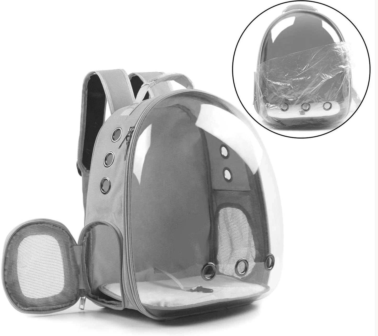 Mochila para transporte de animais de estimação, cápsula transparente, mochila para animais de estimação, filhotes, gatinhos, pássaros, transportadora respirável para viagem