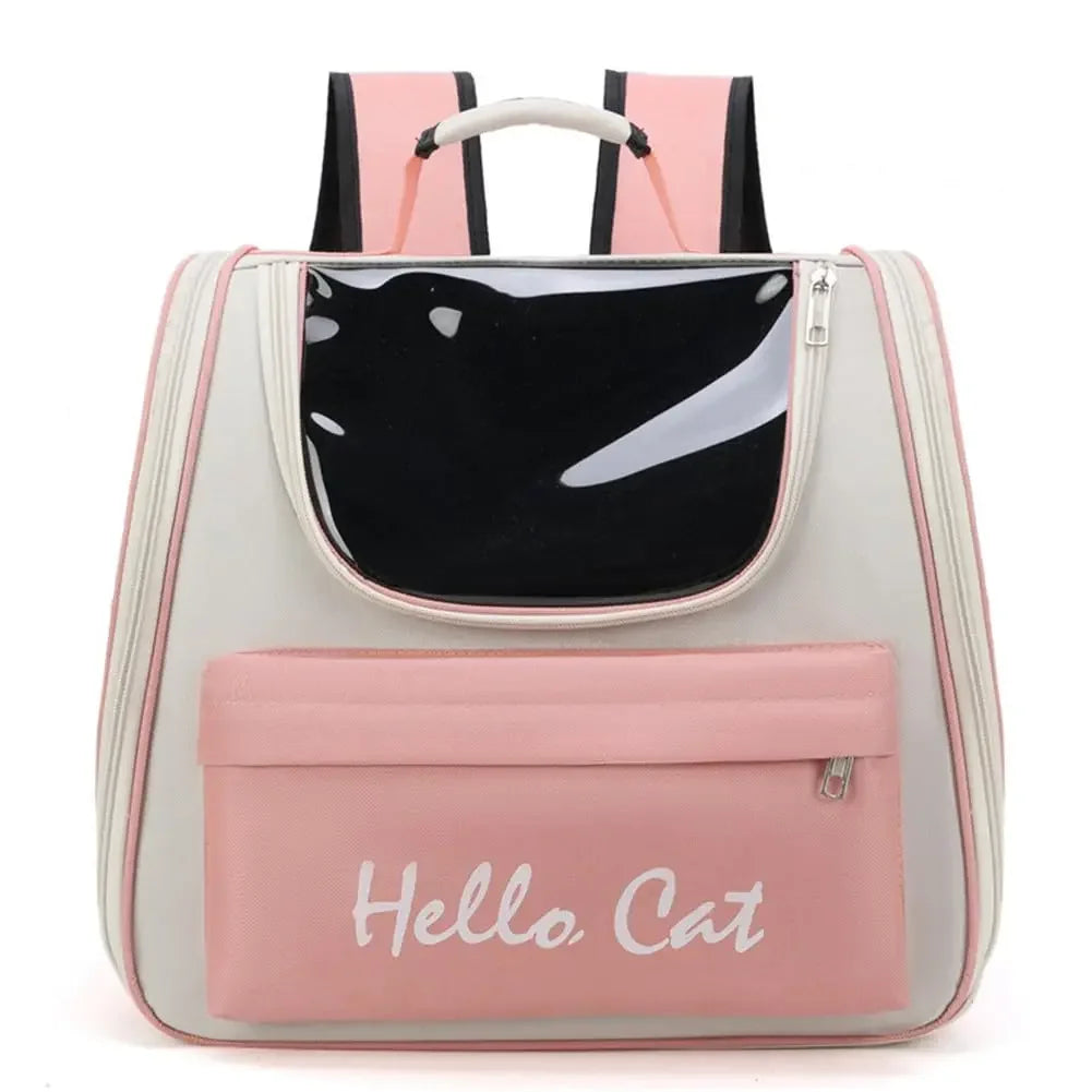 Mochila de transporte para gatos, bolsa de transporte à prova de vento para cães pequenos, bolsa de transporte para gatos, mochila de transporte com almofada