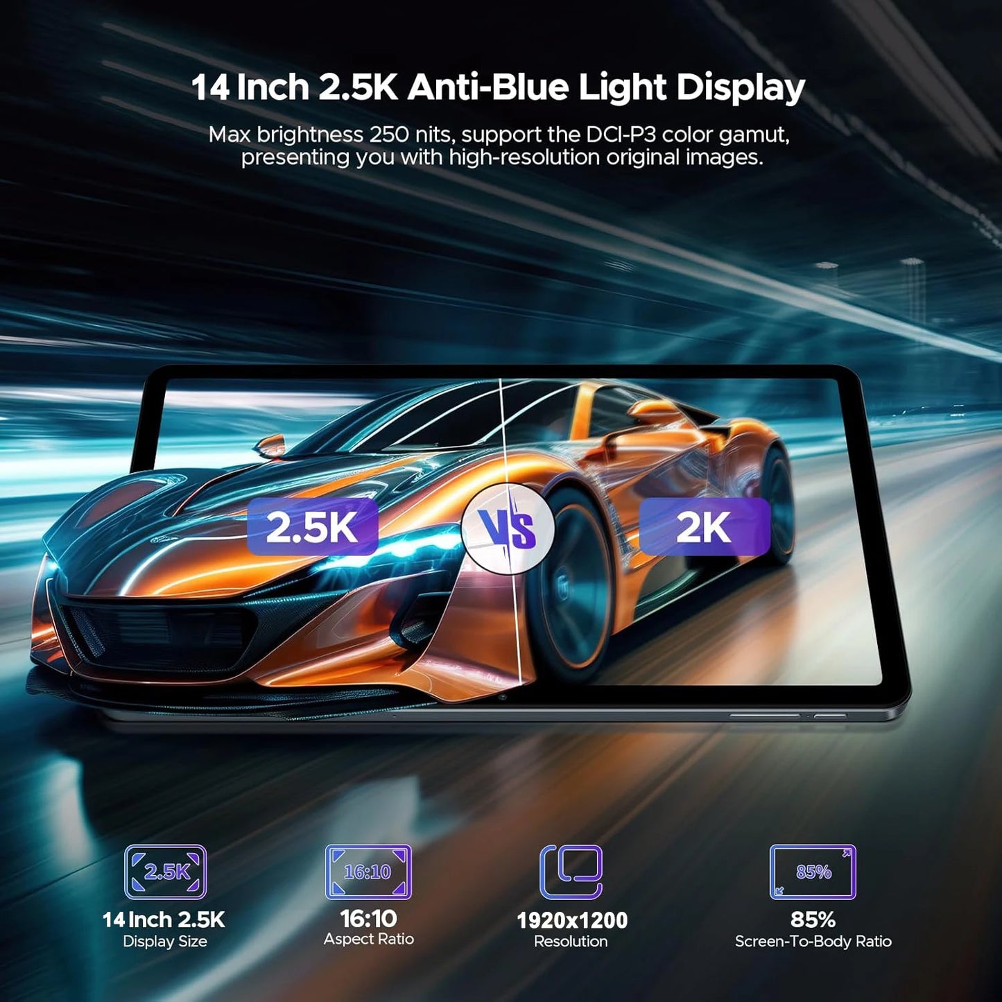 Tablet Android 14 de 14 polegadas com firmware global, tela FHD 2K, 16 GB e 512 GB, novo firmware global de 2025, compatível com Android 14, 5G e Wi-Fi, com suporte para GPS e laptop