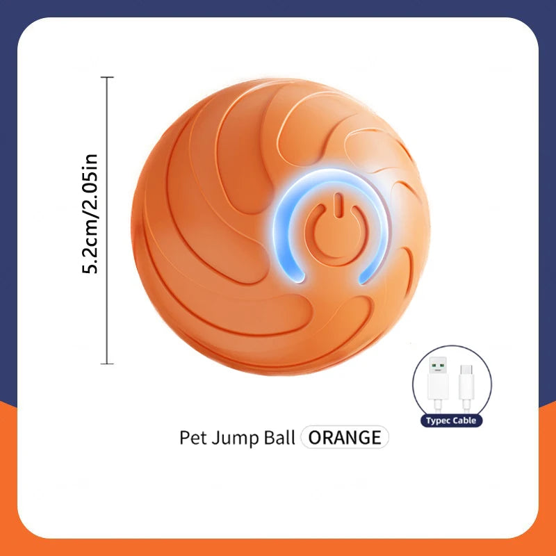 Bola de brinquedo inteligente para cachorro, brinquedo eletrônico interativo automático para animais de estimação, com rolamento, recarregável por USB, que salta para filhotes e cães grandes, brinquedo de mastigar