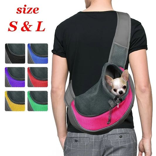 1 peça mochila para cachorro, bolsa de viagem transversal de malha respirável para filhotes, gatos, caminhadas e acampamentos