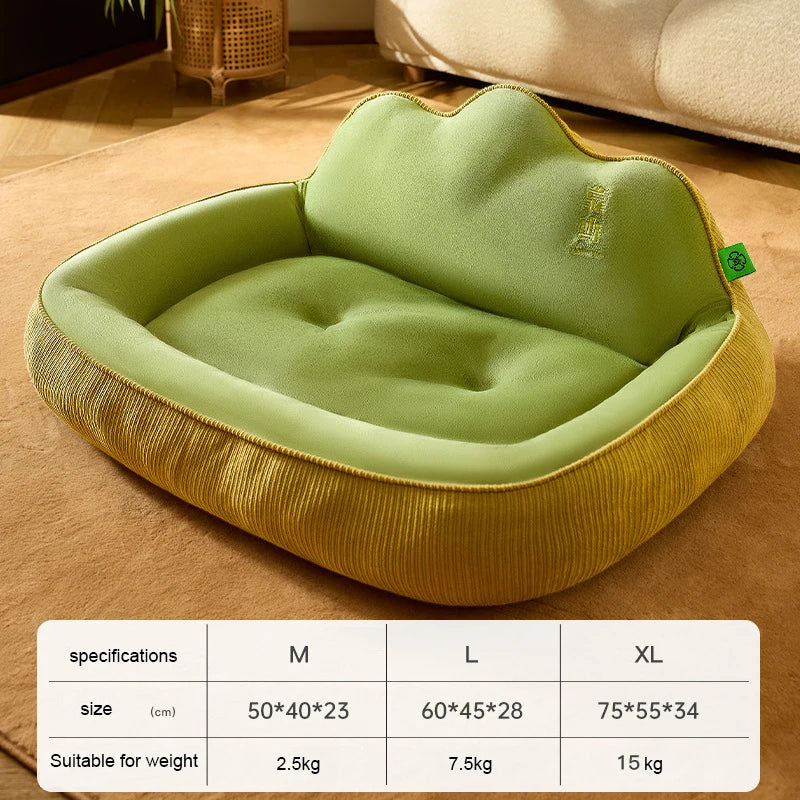 New dog bed with increased height and thickness, leaning against the mountain bed and pillow for neck protection, pet bed for sl