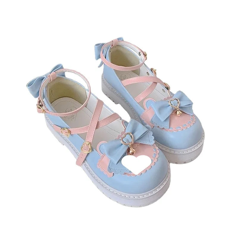 Novos sapatos Lolita Outono 2025 com laço fofo e macio para meninas selvagens estilo universitário JK uniforme cabeça redonda sapatos pequenos de couro sapatos kawaii